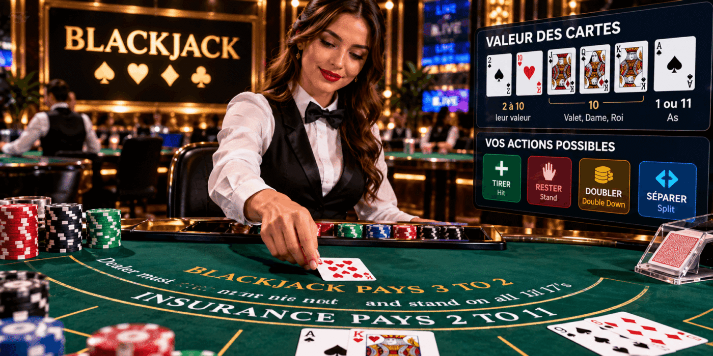table de blackjack dans un casino
