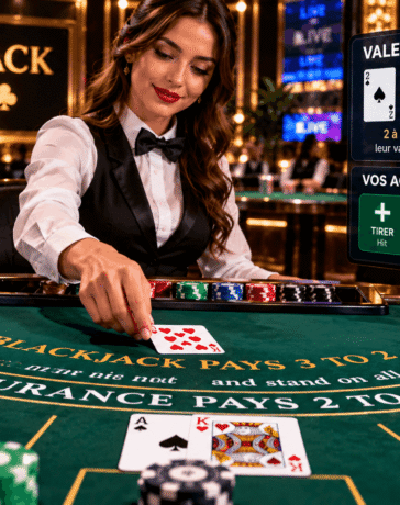 table de blackjack dans un casino