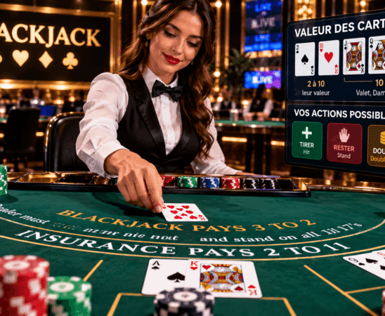 table de blackjack dans un casino