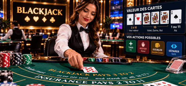 table de blackjack dans un casino